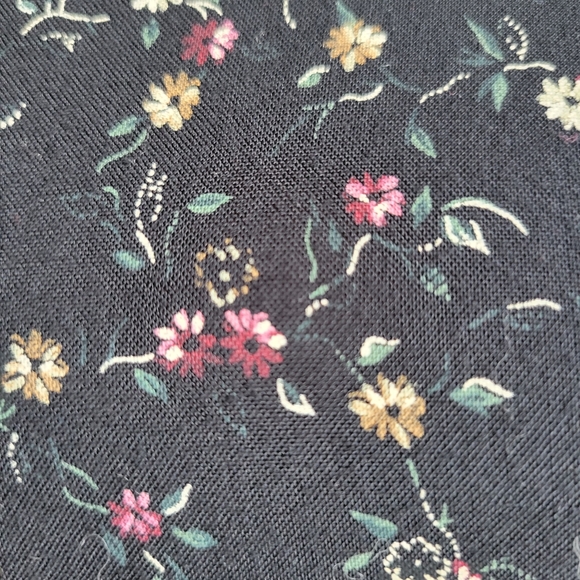 Vintage Petite Jazz Midi Black floral Ditzy Dress 90s, Prairie Cottage Core EUC - Picture 6 of 6